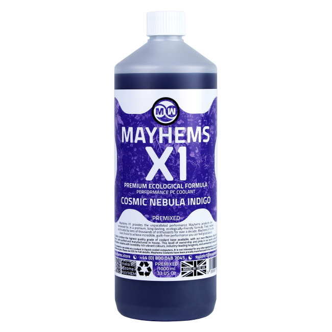 Mayhems X1 Premixed PC Coolant, Cosmic Nebula Indigo, 1l
