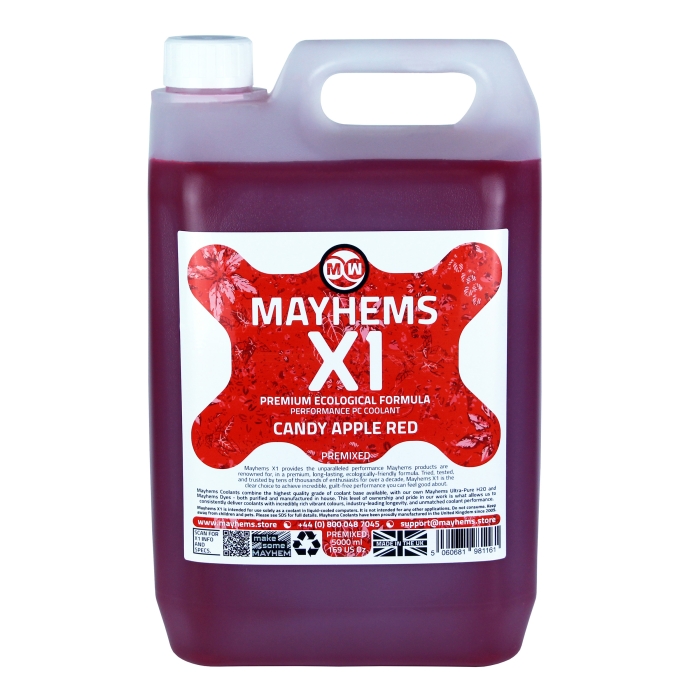 Mayhems X1 Premixed PC Coolant, Candy Apple Red, 5l