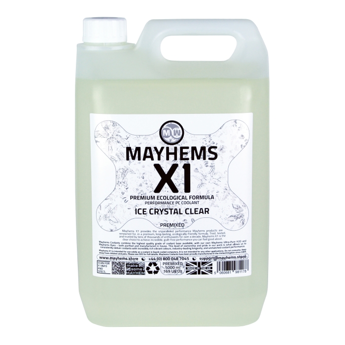 Mayhems X1 Premixed PC Coolant, Ice Crystal Clear, 5l