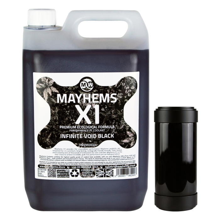 Mayhems - PC Coolant - X1 Premix - Eco Series - Infinite Void Black - 5 Litre