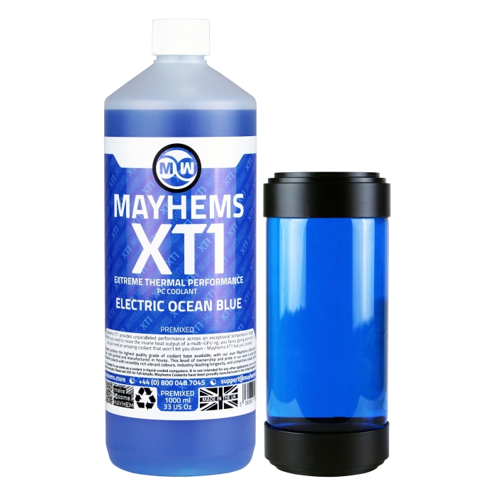 Mayhems - PC Coolant - XT1 Premix - Thermal Performance Series, 1 Litre, Electric Ocean Blue
