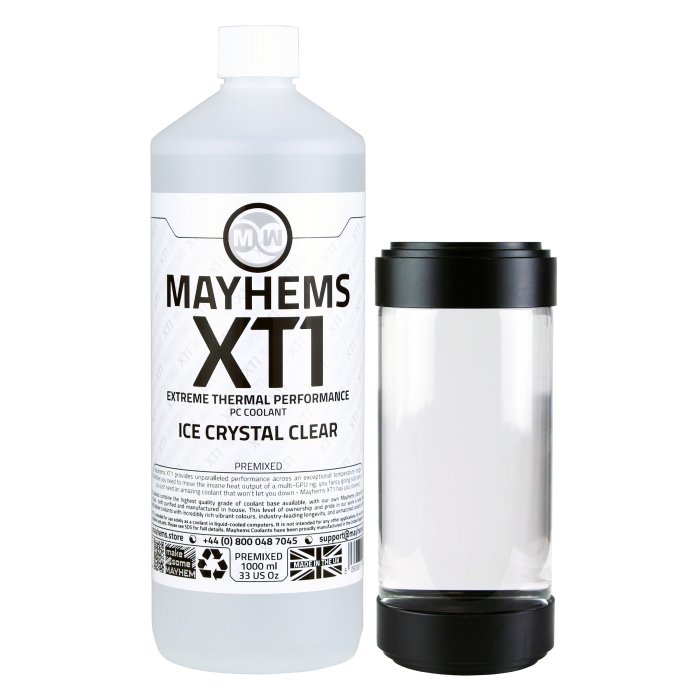 Mayhems - PC Coolant - XT1 Premix - Thermal Performance Series, 1 Litre, Ice Crystal Clear