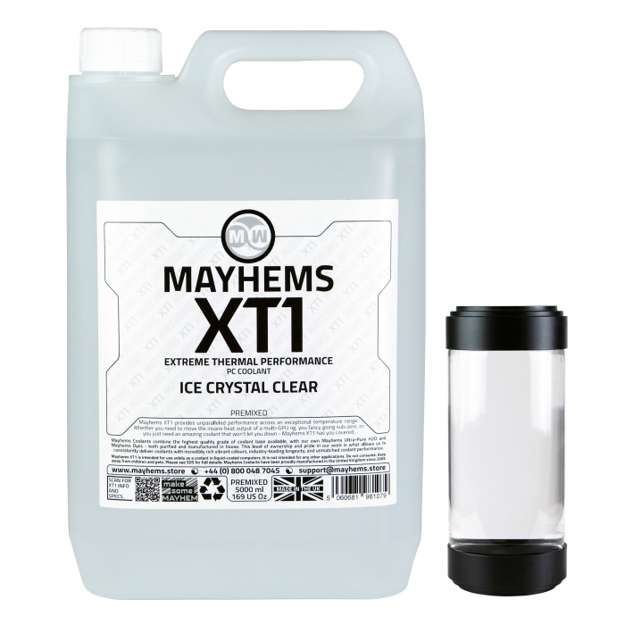 Mayhems - PC Coolant - XT1 Premix - Thermal Performance Series - 5 Litre - Ice Crystal Clear