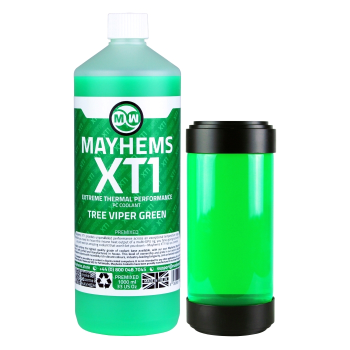 Mayhems - PC Coolant - XT1 Premix - Thermal Performance Series, 1 Litre, Tree Viper Green
